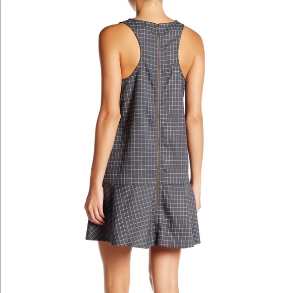 NWT Blush Noir grey and white Grid A-line Dress - Picture 2 of 7